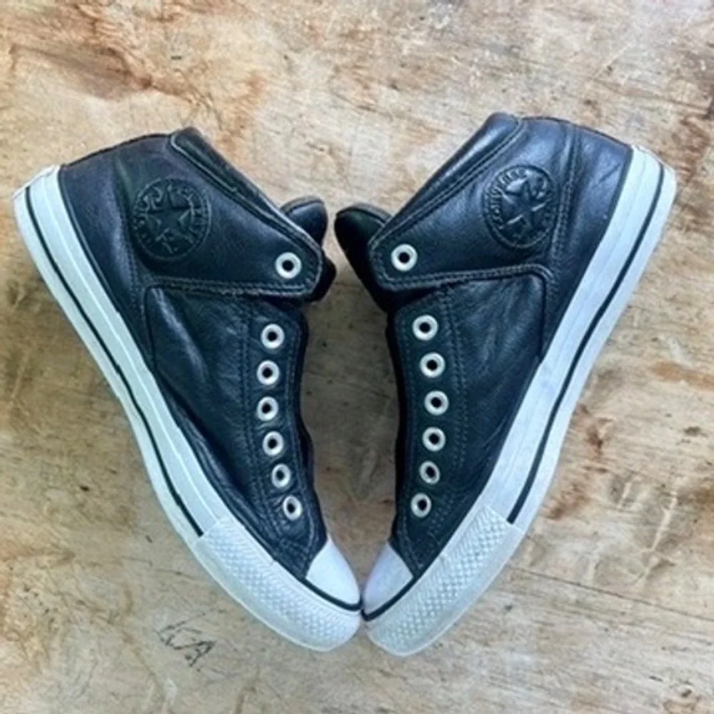 Converse Chuck Taylor All Star Madison 7.5M 9.5W Mid Leather Black Streetwear - Picture 4 of 10